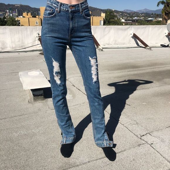 Revice Denim Jeans Farrah Vintage Distressed High Waisted Handmade Straight 26 - Picture 3 of 11